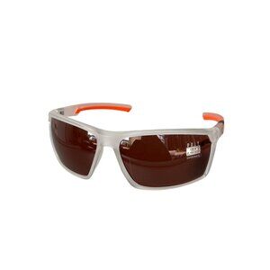 Kreedom Polycarbonate UV Protection Sunglasses Clear Frame Orange Arm Modern NEW